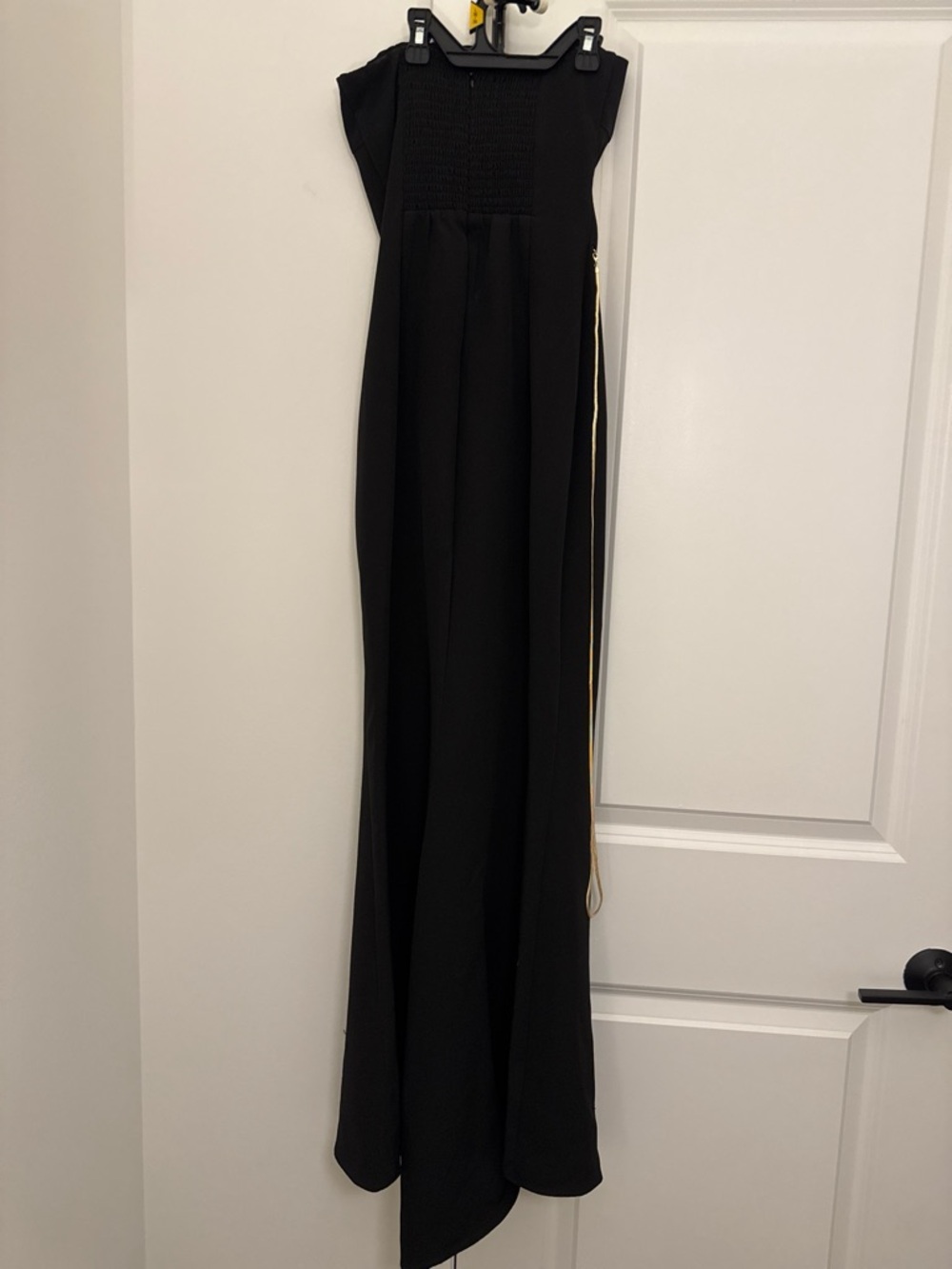 Beautiful Mare Mare Strapless Black Evening Gown with Gold Accent - Picture 4 of 5